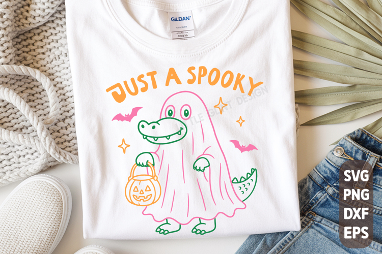 Halloween Gator PNG Preppy Ghost Gator SVG Boutique Fall