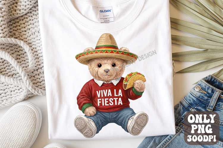 Cinco de Mayo Teddy Bear Png | Cinco de Mayo Boy| Fiesta