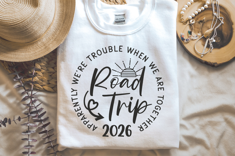 Road Trip 2026 SVG, Girls Trip SVG, Summer Vacation Shirt example image 1