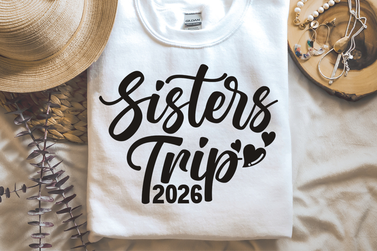 Sisters Trip 2026 SVG | Summer Quote PNG | Sisters Vacation example image 1