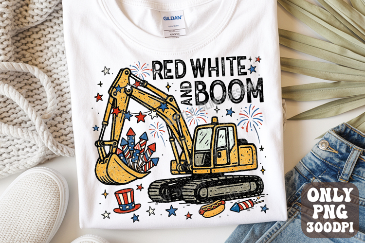 Red White and Boom PNG, 4th of july Boy PNG | Kids Patriotic