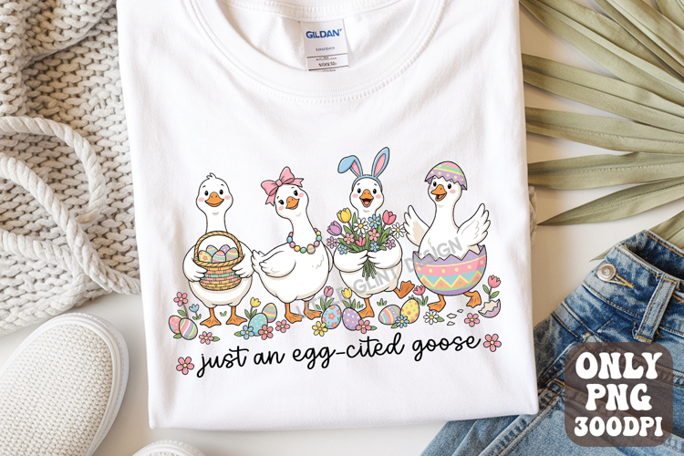 Just An Egg-cited Goose png | Silly Goose Preppy Easter