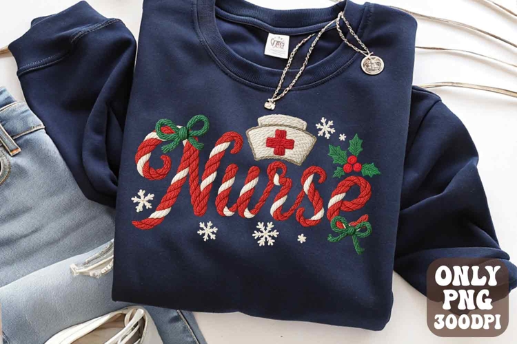 Nurse Christmas PNG, Coquette Christmas Png, Latch Hook