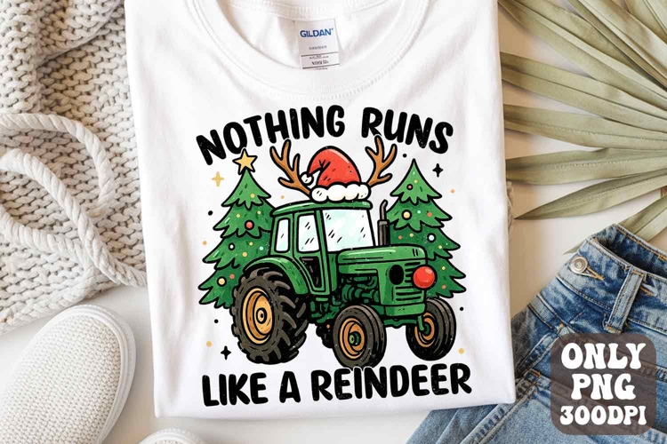 Retro Nothing Runs Like A Reindeer PNG | Christmas Kids PNG