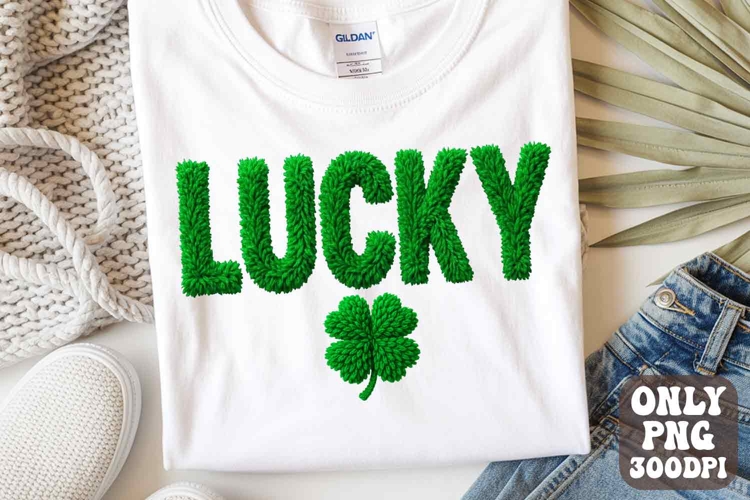 Latch Hook Yarn Faux Embroidery Lucky PNG St Patricks Day