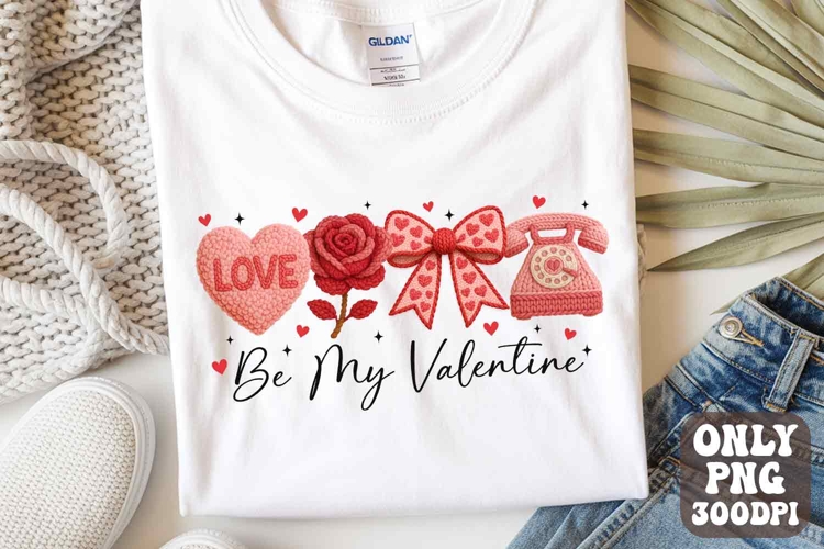 Be My Valentine Yarn PNG, Trendy Valentine Png, Vday Preppy