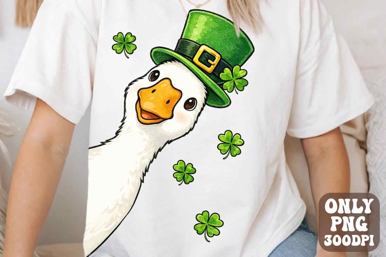 Retro St Patricks Day Goose PNG Funny Shirt Digital Download