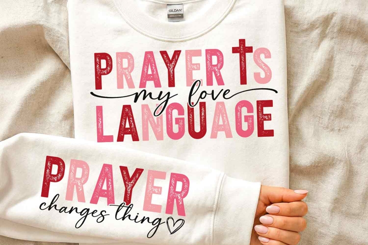 Prayer is my Love Language Distressed Christian Valentine