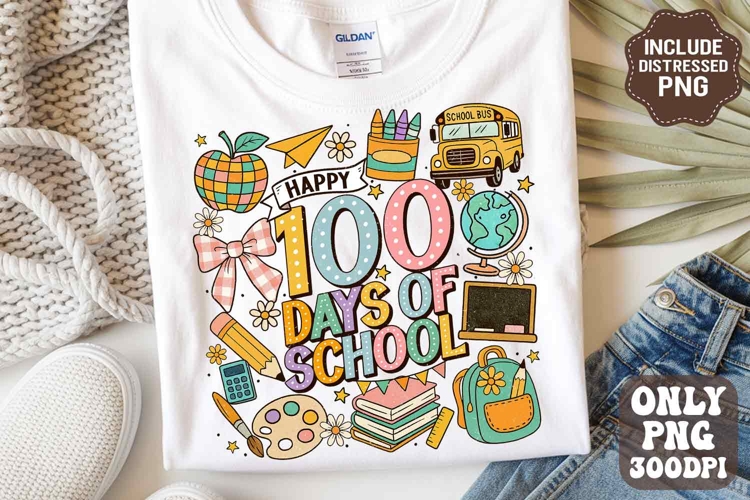 Preppy Teacher Coquette Png, Preppy 100 Days of School Png