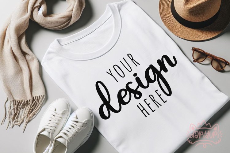 White Tshirt Mockup Image 3