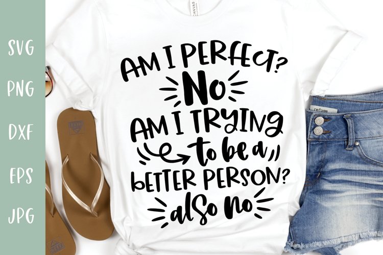 Am I Perfect - No | Sarcastic SVG example image 1