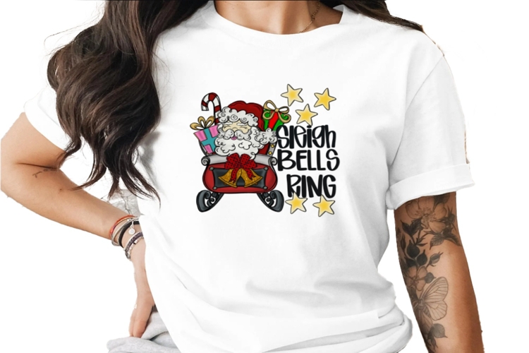 Sleigh Bells Ring Santa Sleigh Sublimation PNG