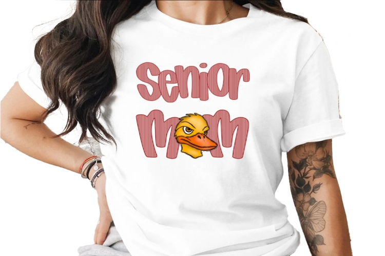Senior Mom Seersucker Mascot Ducks DTF DTG Sublimation