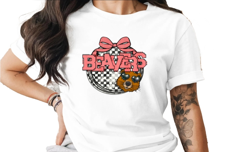 Beavers Seersucker Sunglasses Mascot Sublimation PNG