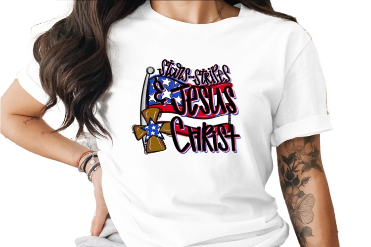 Stars Stripes & Jesus Christ Digital Download PNG