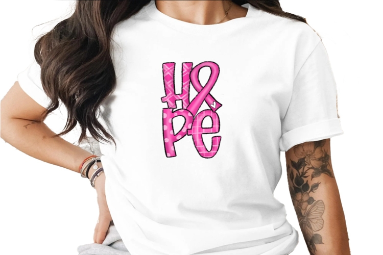 Pink Awareness Ribbon HOPE Sublimation PNG