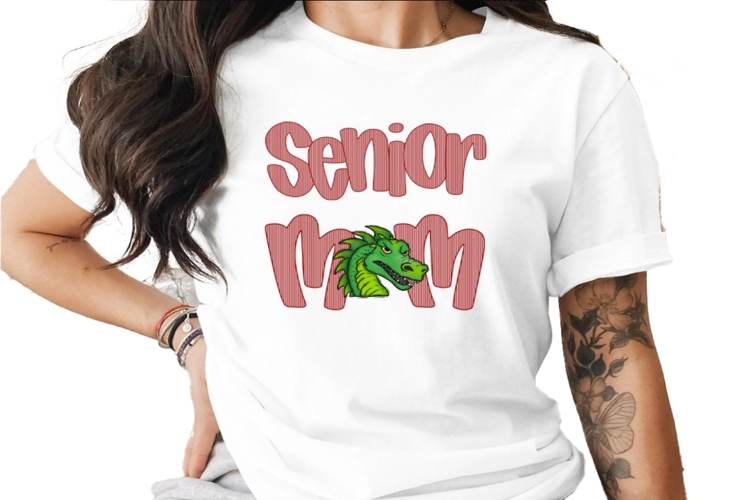 Senior Mom Seersucker Mascot Dragons DTF DTG Sublima