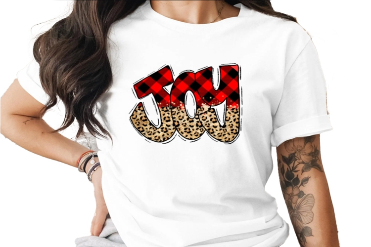 Buffalo Plaid Leopard JOY Sublimation PNG