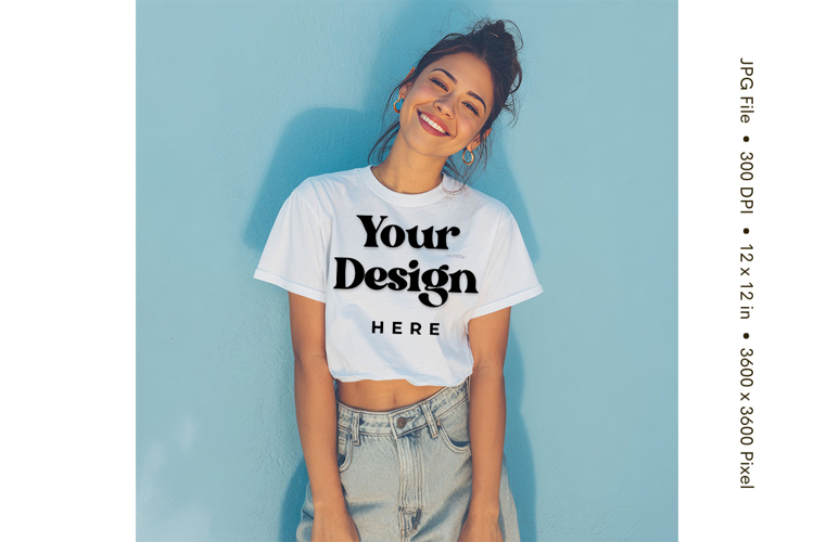 White T-shirt Mockups Bella and Canvas Model Blank Mockups