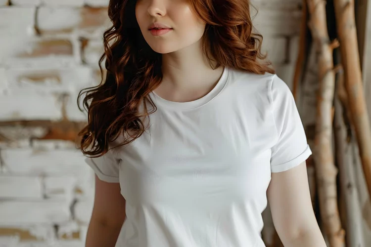 Plus Size White T-Shirt Mockup. High-quality PSD mockup