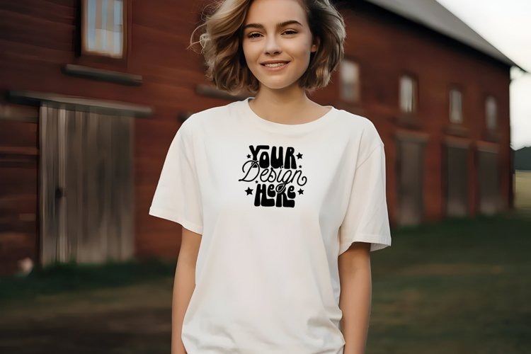 White Tshirt Mockup Image 24