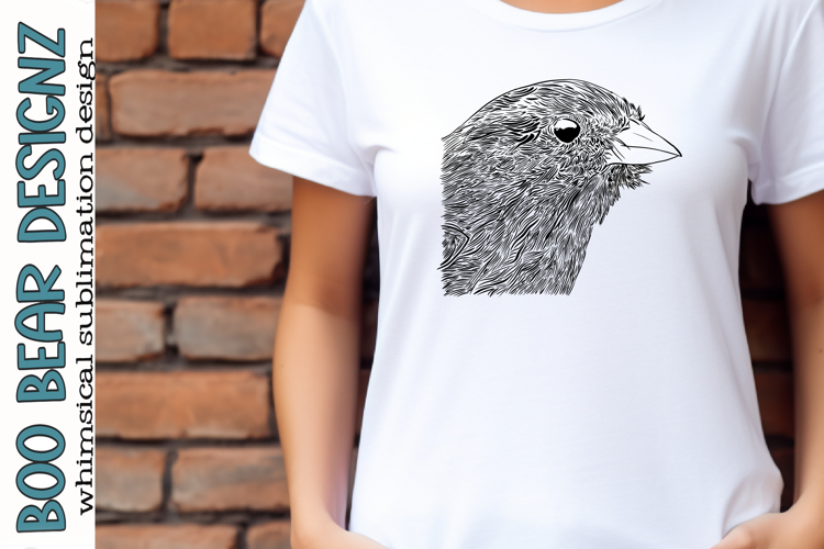 Black and white line Bird Clipart