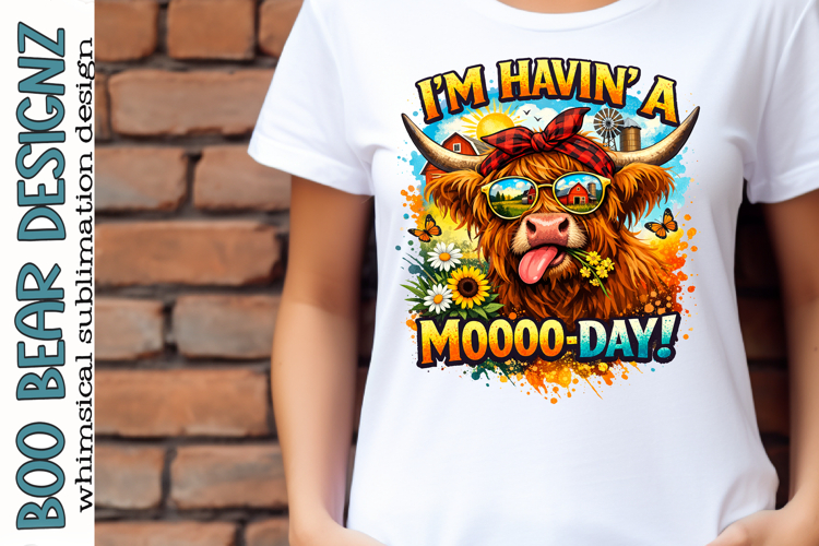 Im Havin a MOOOO Day! Highland Cow Clipart