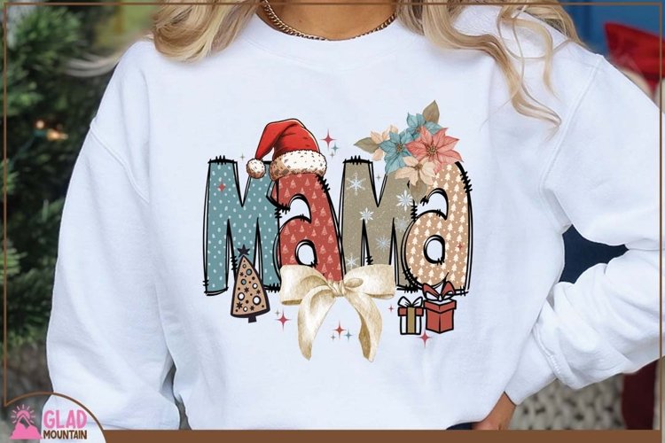 Boho Christmas Mama png, Retro Christmas Mama sublimation