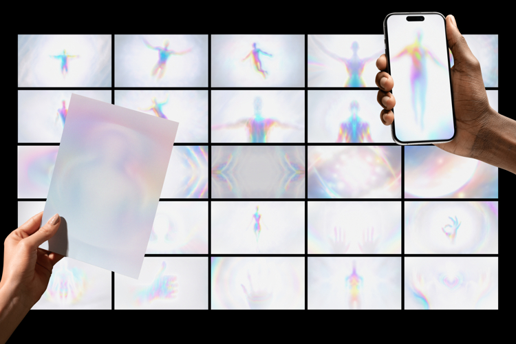 White Aura Psychedelic Holographic Textures