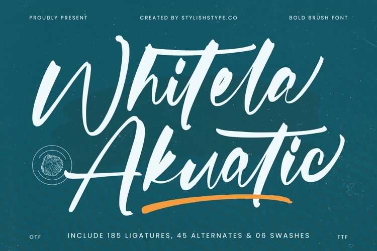 Whitela Akuatic - Bold Brush Font