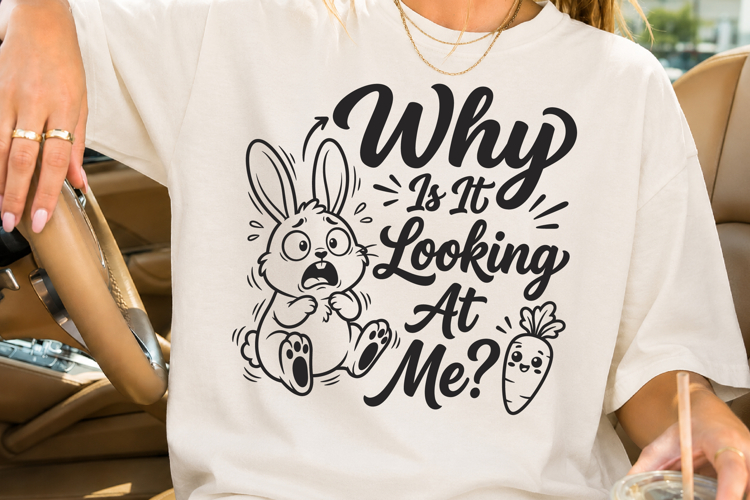 Why Is It Looking At Me SVG, Funny Bunny SVG Cut File