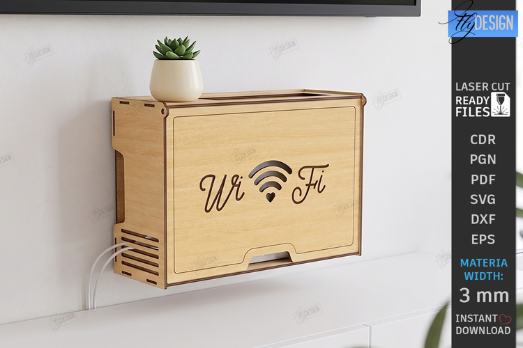 Decorative Wi-Fi Router Hiding Box Laser Cut | Home Decor