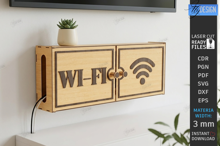 Decorative Wi-Fi Router Hiding Box Laser Cut | Home Decor