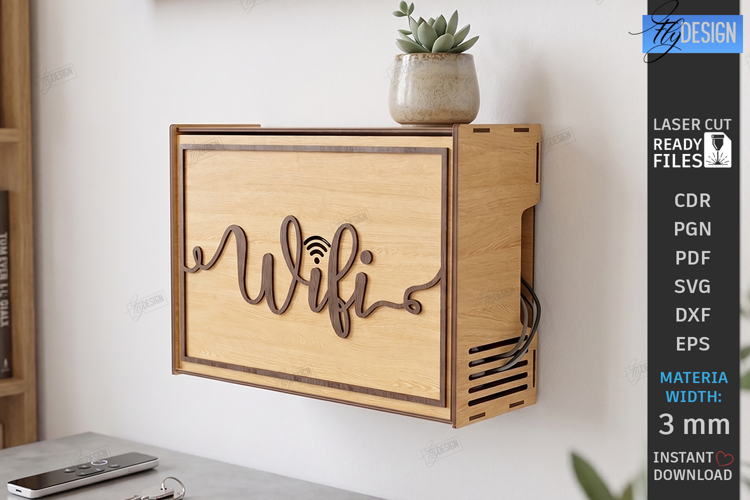 Decorative Wi-Fi Router Hiding Box Laser Cut | Home Decor