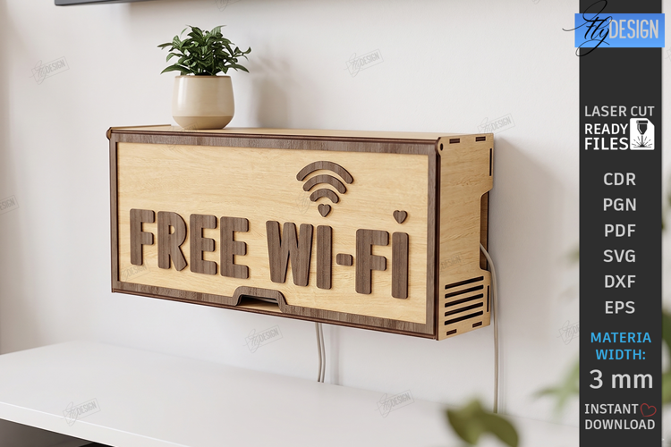 Decorative Wi-Fi Router Hiding Box Laser Cut | Home Decor