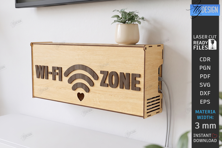Decorative Wi-Fi Router Hiding Box Laser Cut | Home Decor
