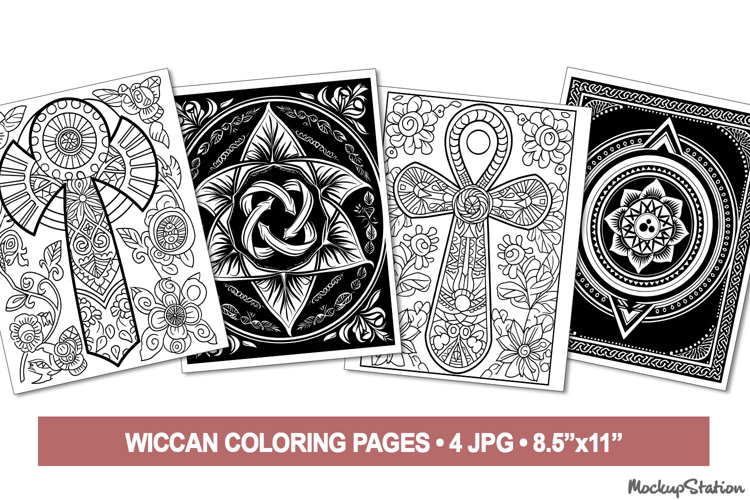 Wiccan Coloring Pages | Occult Coloring Page for Adults