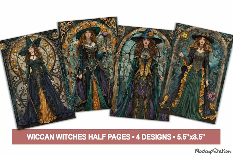 Wiccan Witches Junk Journal Printable Half Pages | Witchy