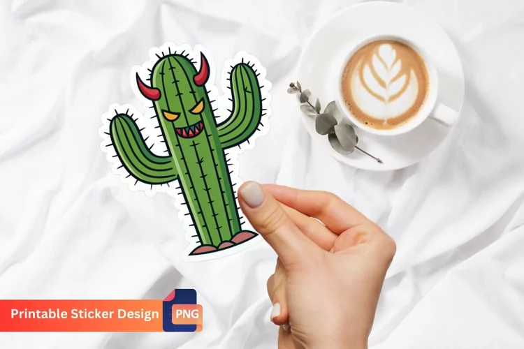 Wicked Cactus Sticker, Desert Plant Sticker, Colorful Cactus