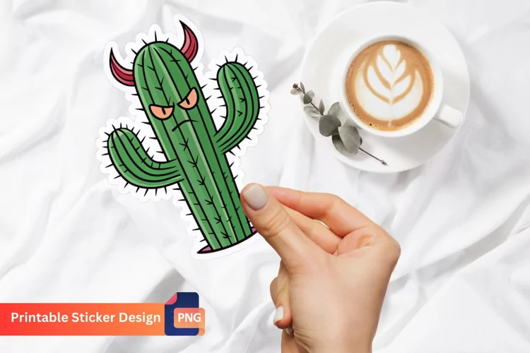 Wicked Cactus Sticker, Desert Plant Sticker, Colorful Cactus