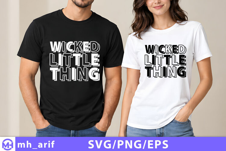 Wicked Little Thing Halloween Fall Quote PNG T-shirt Design example image 1