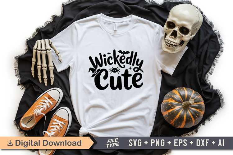 Wickedly Cute SVG File | Spooky Halloween SVG example image 1