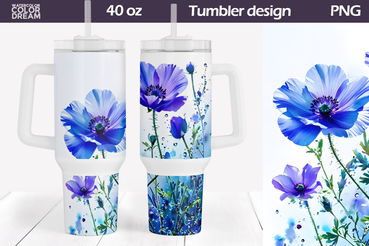 Watercolor Floral Tumbler 40 Oz | Wildflowers Tumbler 40 Oz