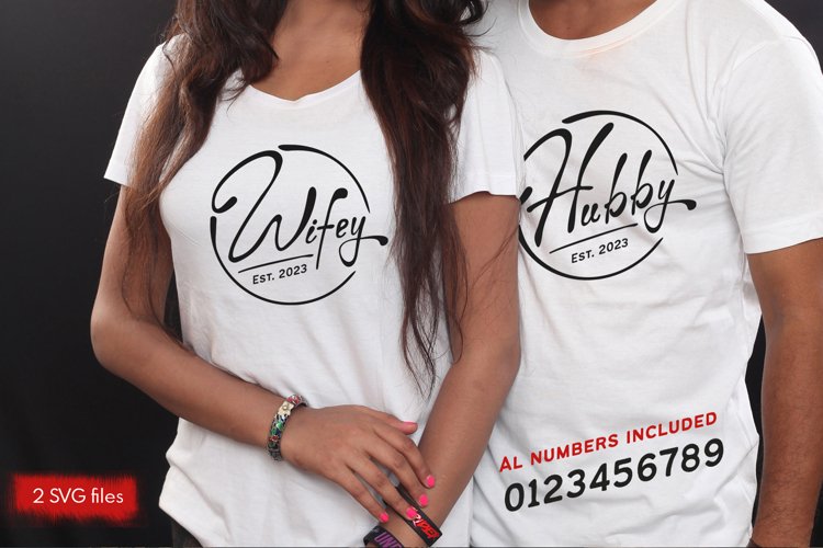 Wifey Hubby est SVG, Hubby & Wifey Est 2023 SVG, Hubby Wifey example image 1