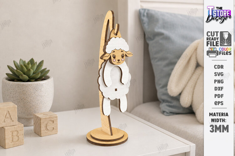 Wiggly Animal Laser Cut | Swinging Animal Figurine | Sheep example image 1