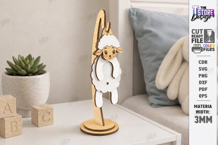 Wiggly Animal Laser Cut | Swinging Animal Figurine | Sheep