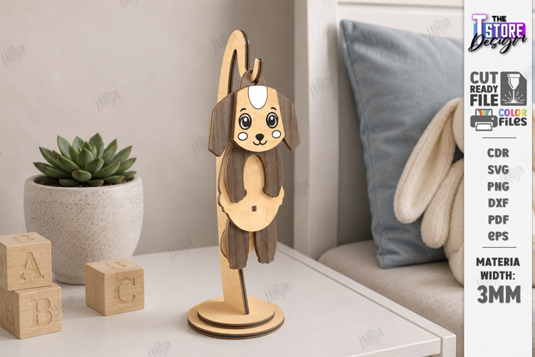 Wiggly Animal Laser Cut | Swinging Animal Figurine | Dog SVG
