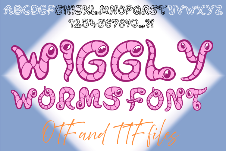 Wiggly Worms Snake Font Cartoon Lettering Worm Typography