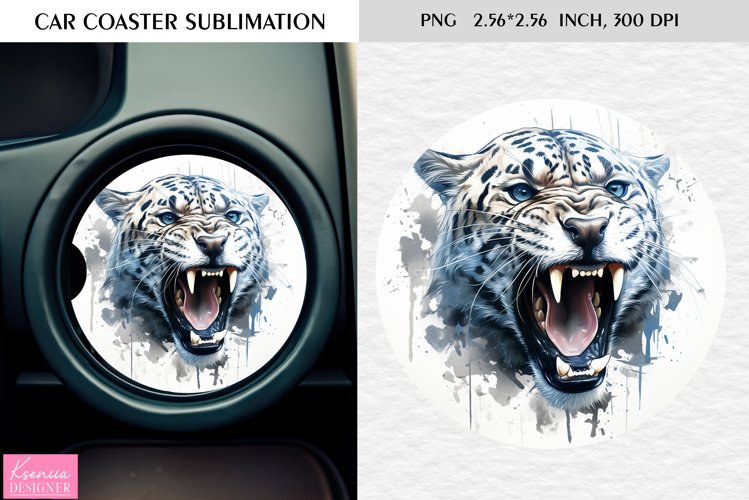 Watercolor Wild Animal |Car Coaster Sublimation|Leopard