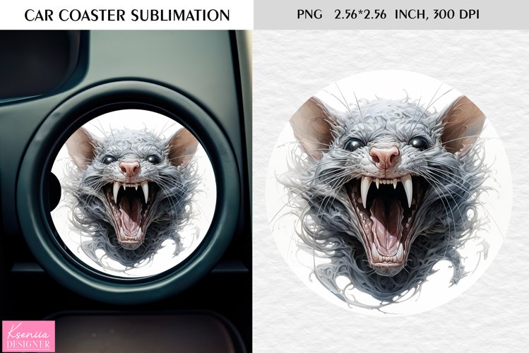 Watercolor Roaring Wild Animal|Car Coaster Sublimation|Mouse example image 1